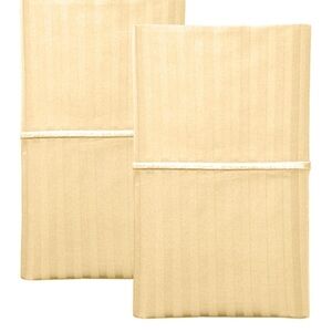 New Feather& Stitch 100% Cotton Standard Pillow Covers Set 20x30 Inches Semolina